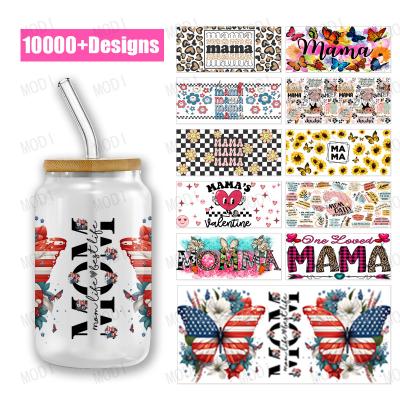 China UV DTF Cup Wrap Transfers For Libbey Glass Tumbler With Custom Mama'S Day Designs for sale