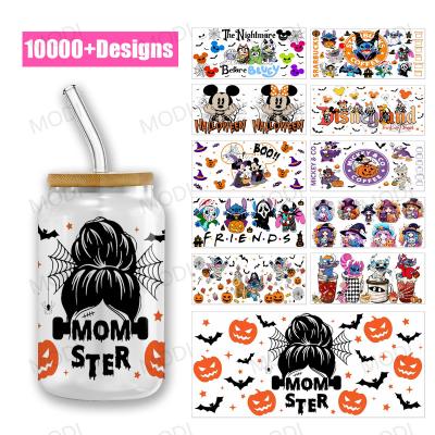 China Transferencias DTF UV de Halloween personalizables para tumblers de vidrio con más de 1000 diseños en venta