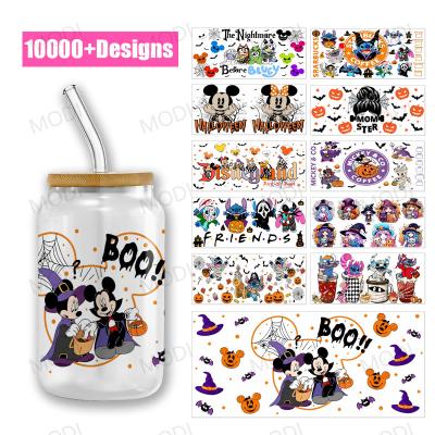 China Transferencias de envoltura de tazas UV DTF para tumblers de vidrio diseño de pegatinas de tazas de Halloween en venta