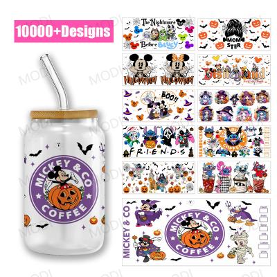 China UV DTF Cup Wraps voor Glass Tumblers Halloween Custom Logo Design Transfers Te koop