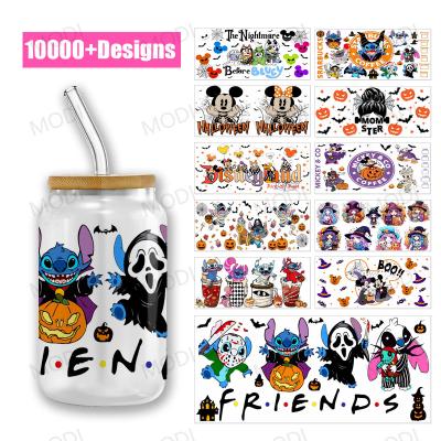 China 16OZ transferencias UV DTF para diseños de envoltura de tazas de Halloween en tumblers de vidrio para proyectos personalizados en venta