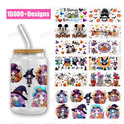 China Transferencias UV DTF para diseños de envoltura de tazas de Halloween en tumblers de vidrio para decoración navideña en venta