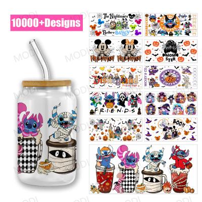 China Custom 16Oz 20Oz 24Oz 25Oz Halloween Kerstmis UV DTF Cup Wrap Transfers voor glas blikjes Cups Wraps Te koop