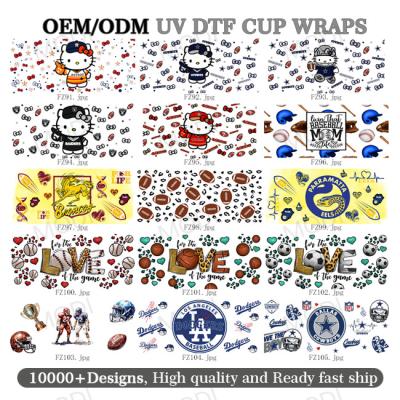 China Hello Kitty Custom Logo UV DTF Transfer Cup Wrap Stickers For Glass Tumblers And Rugby Sports Balls for sale