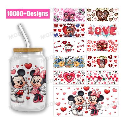 China Custom Design 16oz UVDTF Tumbler Decals Sticker Valentine'S Day UV DTF Cup Wrap for sale