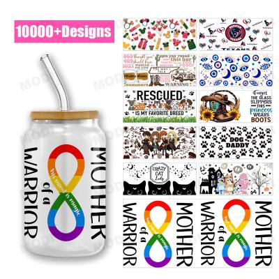 China Fabrieksverwerking Cup 3D Transfer Sticker Waterdicht UV DTF Cup Wrap Transfers 16oz UV DTF Wraps Stickers Voor Cup Te koop