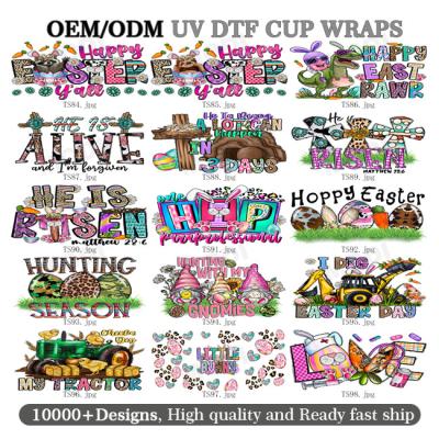 China Custom Design 3D UV Dtf 16oz-24oz Cup Wraps Waterproof Transfer Stickers Decals For 16oz Glass Beer Cans Cold Cup for sale