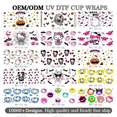 China UV DTF Cup Wrap Transfer Stickers For Cartoon Wipe-Off Stickers Waterproof Crafting Cup Decal For Cups for sale