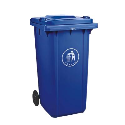 China 240 Liter Sustainable Industrial Outdoor Trash Garbage Bin Movable Plastic Waste Bin Waste Bin With Wheels And Lid for sale