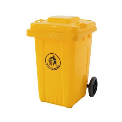 China Sustainable Mobile Garbage Container Plastic Trash Can China 80 Liter Waste Bin With Wheels for sale