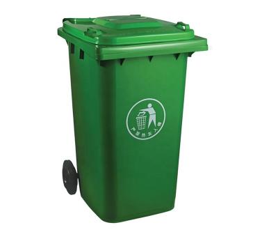 China School Industrial Rubbish Bin Plastic Movable Trash Bin Two Wheels 240 Liter Waste Bin for sale