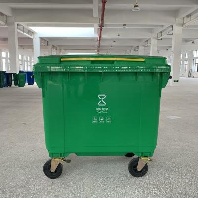 China Large Waste Bins 660 Liter Kitchen Waste Bin Plastic Bin Durable Good Quality With Wheels for sale