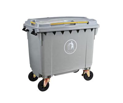 China Sustainable Waste Bin 4 Wheels Outdoor Plastic Hygiene 660L Waste Bin for sale