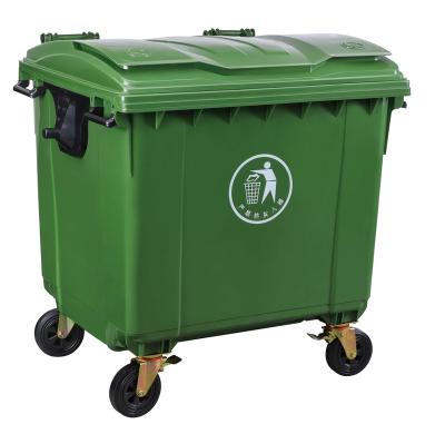 China Sustainable Medical Waste Containers Pedal HDPE 660L 1100 Liter Hospital Wheelie Bin Plastic Waste Bins With Wheels for sale