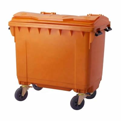 China Hot Selling 1100L Sustainable Plastic Bin Recycling Outdoor Wheelie 1100 Liter Waste Bins for sale