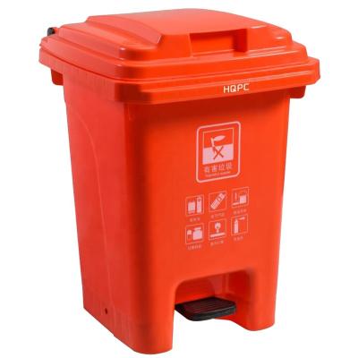 China Sustainable Professional Wholesale Rectangular Waste Products Recycle Yellow Indoor Plastic Rubbish Bins Rolling Cover Type Red for sale