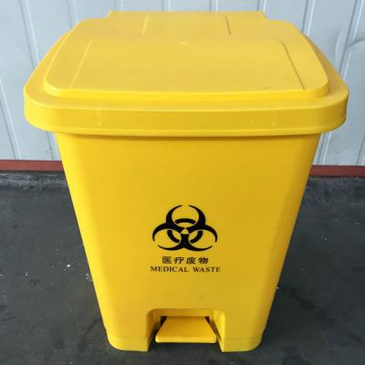 China Sustainable Waste Bin 25L Hospital Waste Bin Hospital Rectangular Medical Yellow Products Container for sale