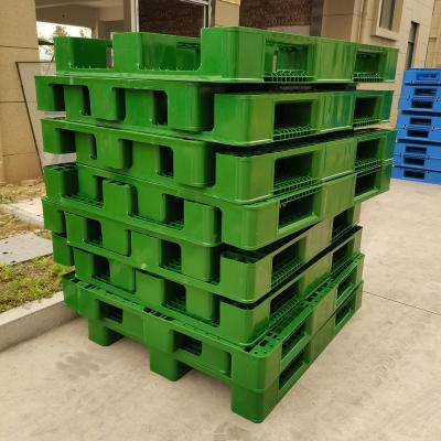 China 1200*1000 Industrial Euro Warehouse Forklift Pallet Four Way Stretching Heavy Duty HDPE Single Sided Cheap Plastic Pallet for sale