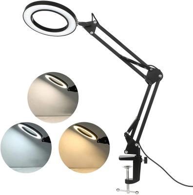 China Flexible Detachable LED Desk Lamp Optical Magnifier Magnifier Desk Lamp Factory Price for sale