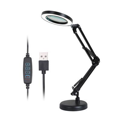 China Hot Selling Flexible Guangdong Office Swing Arm Folding Lamp Indoor Magnifier Lamp for sale