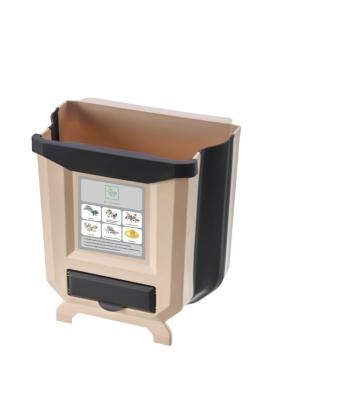 China Sustainable Plastic Wall Mounted Hanging Folding Waste Bin Sideboard Door Waste Bin for sale