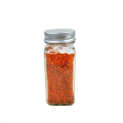 China Kitchen Tool 14 Pcs Viable Square Glass Spice Jars Empty Square Spice Bottles Shaker Lids Kitchen Organizer Bottle for sale