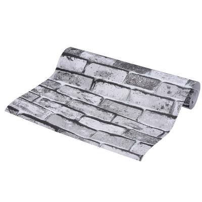 China MULTIPLE USE Gray Brick Wallpaper Peel and 3D Stick Wallpaper Film Brick Self Adhesive Contact Paper Textured Brick Wallpaper Removable for sale