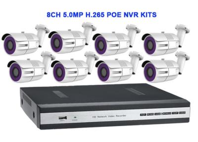 China 8CH 5.0MP H.265 POE NVR KITS With Waterproof Bullet IP IR Camera for sale