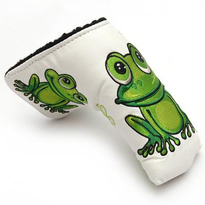 China Durable Custom Frog Design PU Golf Blade Putter Leather Cover for sale