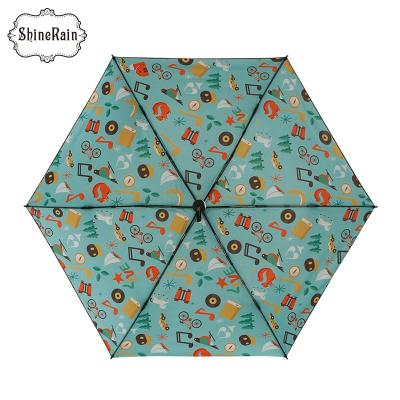 China All In 1 Times Black Custom Sunscreen Pongee Fabric 3 Promotional Rain Umbrella for sale