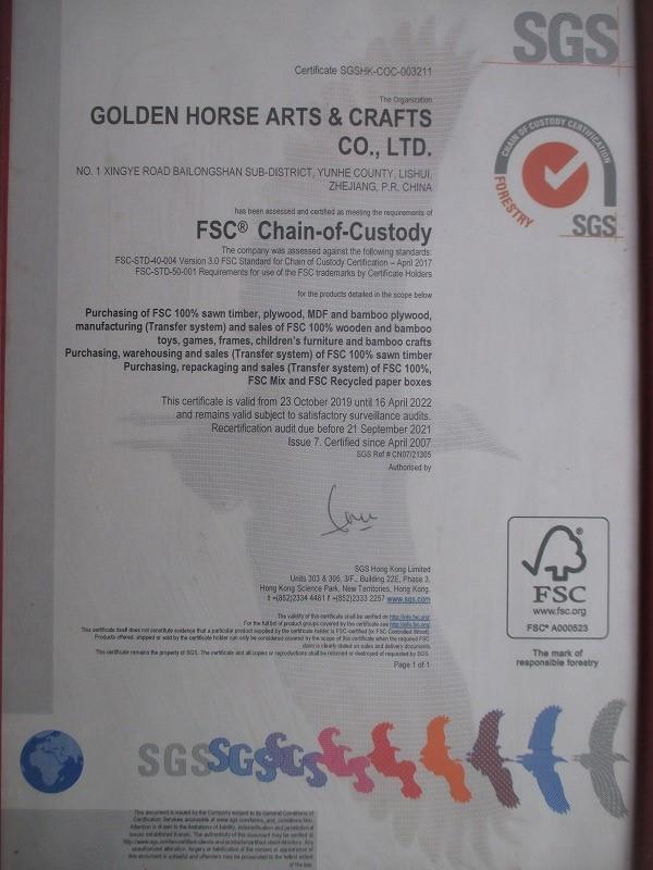 FSC - Zhejiang Golden Horse Arts Crafts Co., Ltd