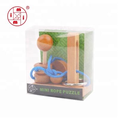 China 6 Styles Assorted Mini Small Size Rope Wooden Puzzle From ICTI Factory for sale