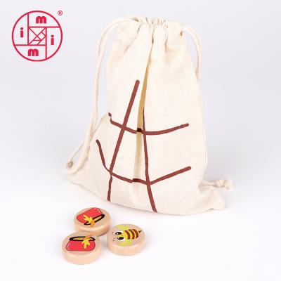 China Wooden indoor game tic tac toe wooden board game with cloth bag for kids and adults for sale