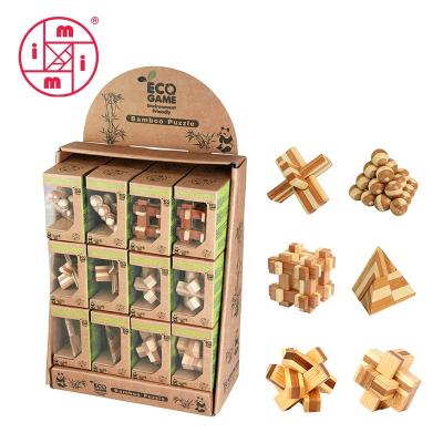 China Toy Eco MINI Bamboo Educational Jigsaw Puzzle 3D Puzzle IQ Puzzle for Kids for sale