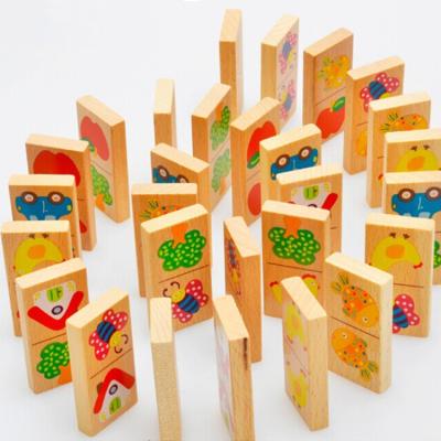 China Building Toy Hot Selling Domino Building Blocks For Children Educational Wooden Domino Blocks for sale