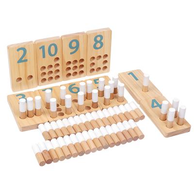 China Eductional Preschool Toys Early Educational High Quality Wooden Count Puzzle Toy Math Game Baby Montessori Pegboard for sale