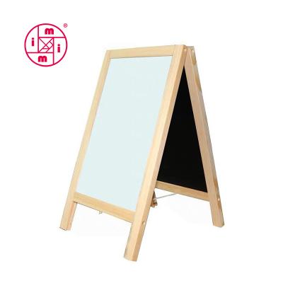 China Children Learn Toys Magnetic Wooden Easel Double Sides Blackboard Drawing Board Wooden Stand for sale