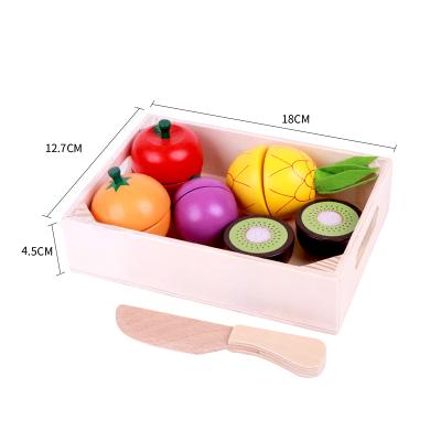 China Wooden Wooden Pretend Toy Play Food Cutting Fruit Game For Preschool Kid for sale