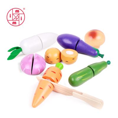 China Wooden Wooden Pretend Toy Game Food Cutting Vegetables Game For Kids for sale