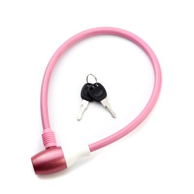 China PVC Coated Reel Steel Cable Cut Resistance Durable Cable Lock For Bicycle for sale