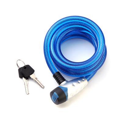 China Wholesale ABS Painted Shell Bike Accessories ABS Painted Shell, PVC Cable Coated Steel Coil Cable Bicycle Chain Lock for sale