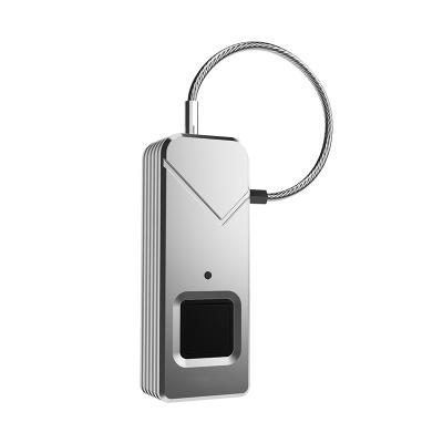 China New Designed Small Zinc Alloy + Steel Rope KP-S2 Lock For Security IP65 Protection Fingerprint Padlock for sale