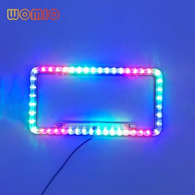 China CAR AUTO gray card plate frame plastic license plate frame with LED light for sale