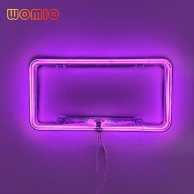 China Wholesale AUTO CAR style license plate neon frame american license plate license plate with led light for sale