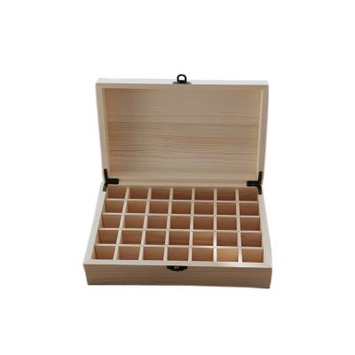 China Wooden Organizer Box Recyclable Essential Oil Storage Holds 25 Bottles 5ml 10ml and 15mL Size Pine Wood Holders Safe for Carrying for sale