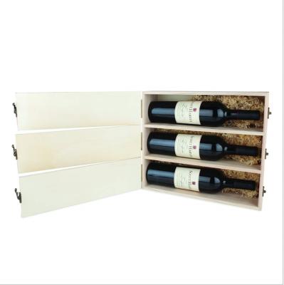 China Wholesale Gift Packaging Customized 2 Bottle Unfinished Pine Wood Wine Box For Sale for sale