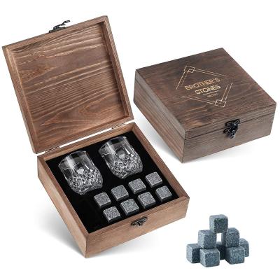 China Modern Full Set Irish Purchase Whiskey Accessories Sets Ice Cubes Bar Fridge Balls Whiskey Glass Cup Sets Wooden Box for sale