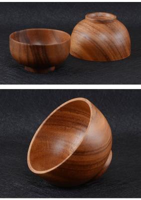 China Global Farmhouse Kitchen Bowl Set Carved Candle Wood Festival Antique Wooden Bowl for sale