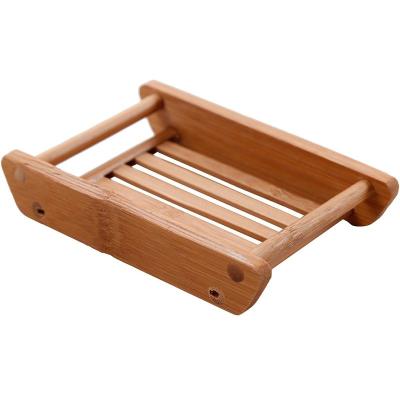 China Biodegradable Portable Wooden Soap Dish Bamboo Holder, Bathroom With Drain Function Soap Container Tray Bamboo Box for sale