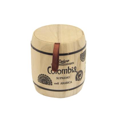 China Gift & Craft Paulownia Tea Gift Wooden Barrel Small Coffee Bean Barrel for sale